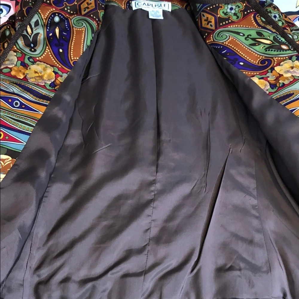 Carlisle Women's Floral Paisley Quilted Silk/Wool Blended Jacket Size 12